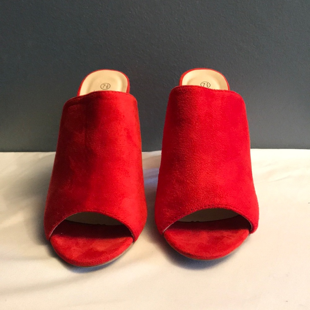 Hot Kiss | Slip On Heel Sandal Faux Suede